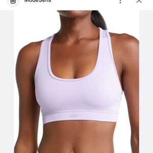 Alo seamless ribbed bra lavender